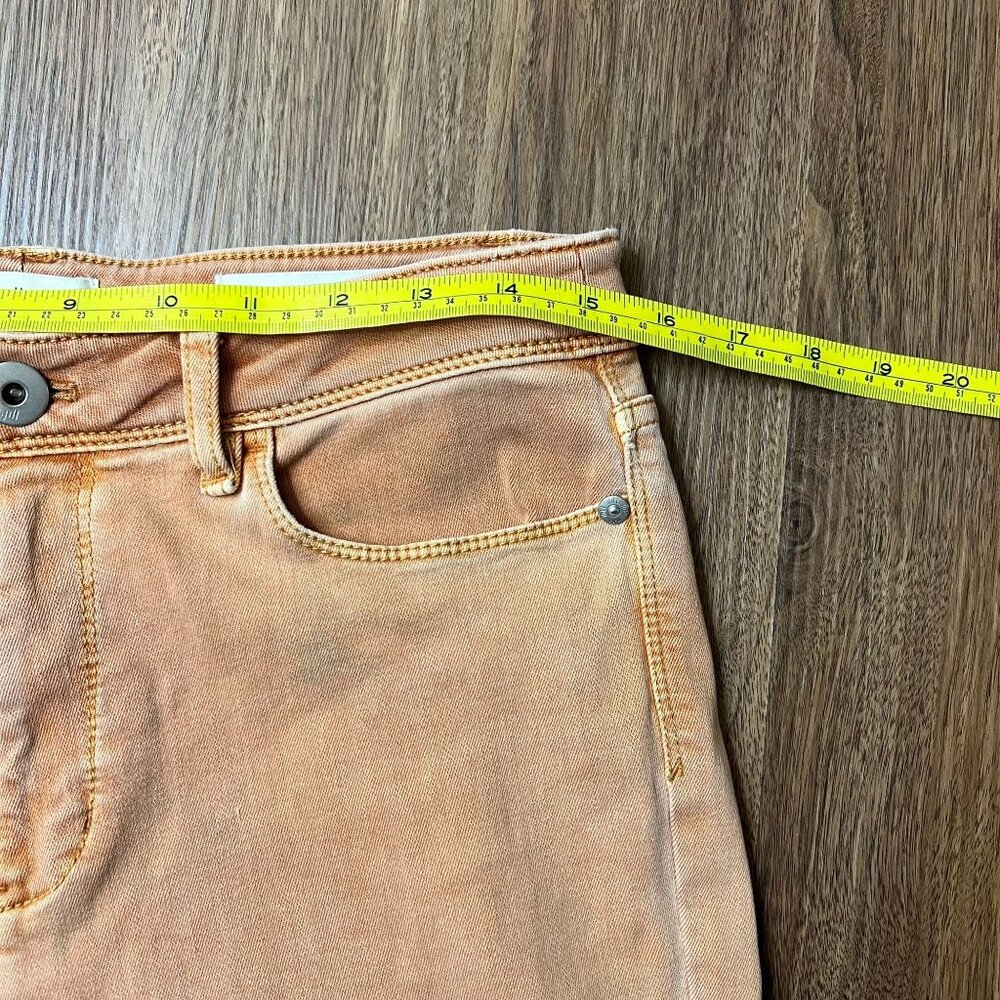 J. Jill Cropped High Rise Crop‎ Cuffed Orange Denim Pants Womens Size 8 Stretch - Picture 3 of 8